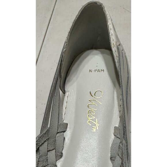 VINTAGE Nine West Low Heel White Slip-on Leather Sandals Women's Size 6M (READ) - Picture 13 of 16